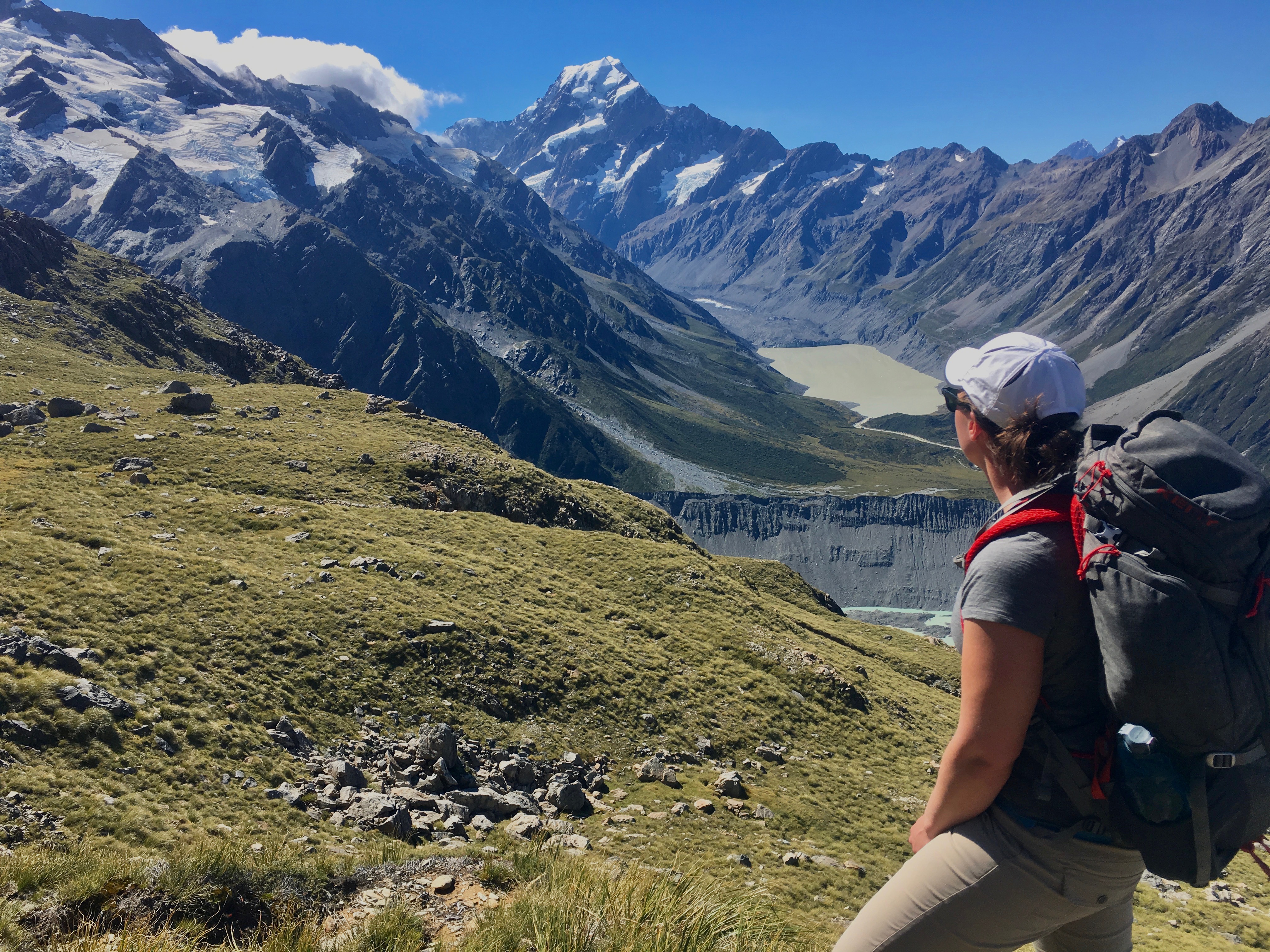 Looking out over Aoraki/Mount Cook National Park