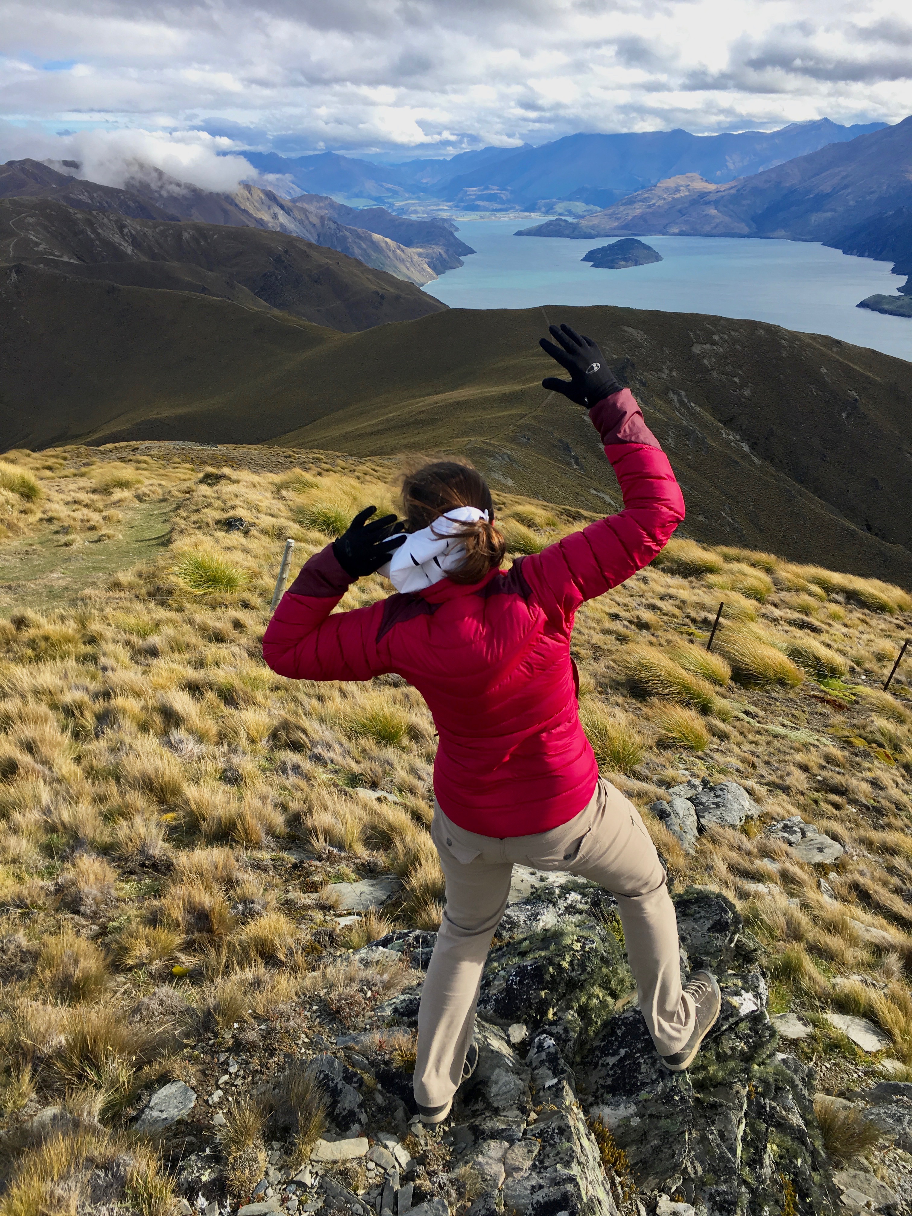 Losing a battle with the wind in the mountains near Wanaka, New Zealand