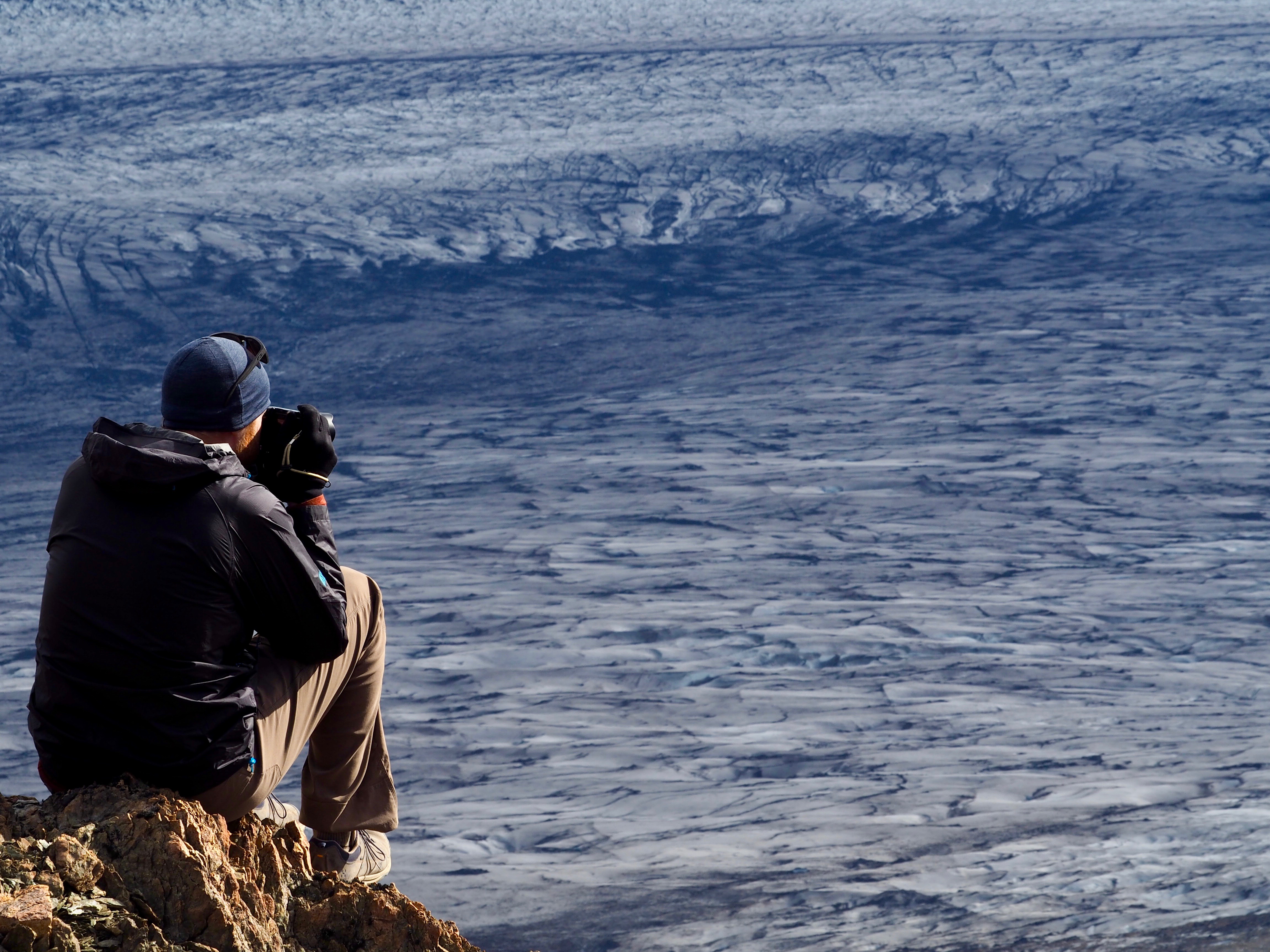 Brandon shooting the Southern Patagonian Ice Field from Paso Viento